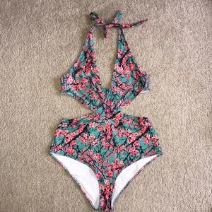 Wolf & Whistle cherry blossom monokini